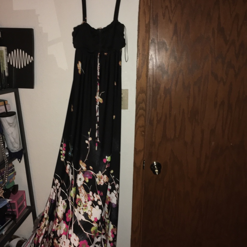 Black floral maxi dress